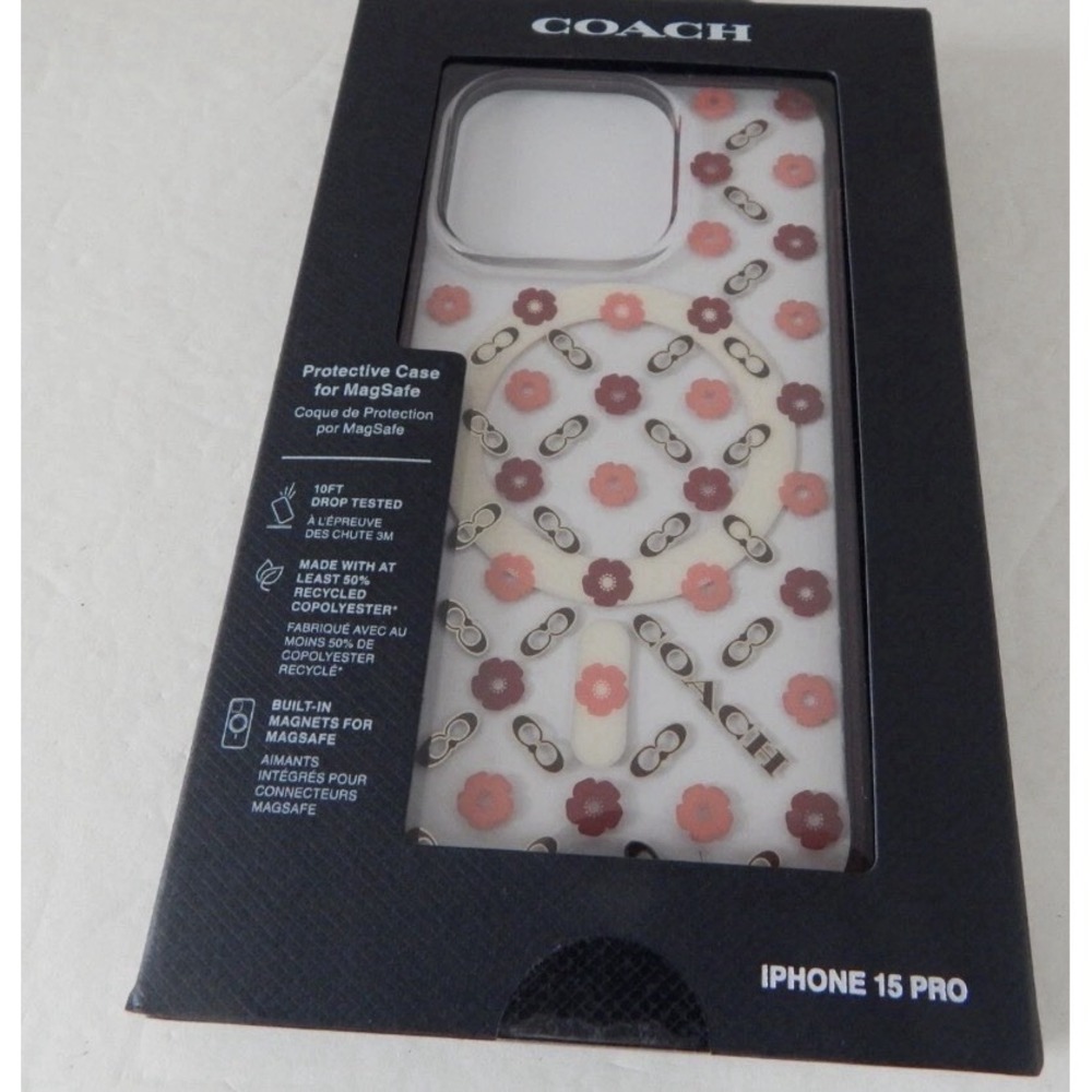 Coach New York Protective Case with Magsafe For iPhone 15 Pro‎ Clear/Multi NWT